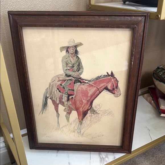 Vintage Other - Vintage Frederic Remington “Old Ramon” signed  Photo Frame